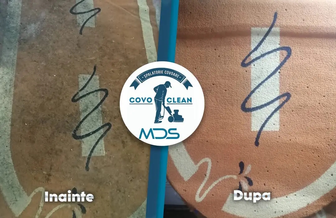 Comparație înainte și după spălare covor modern